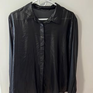 Women’s W118 by Walter Baker Sheer Black Button Down - Size M